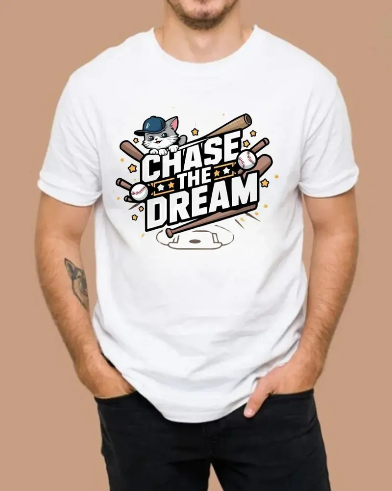 Chase Your Dream Baseball Cotton T-Shirt 4