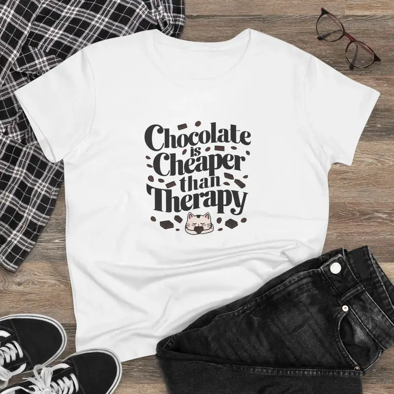 Chocolate Is Cheaper Than Therapy Women Tee 3