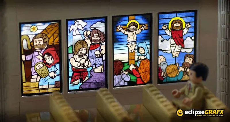 Christian Stained Glass Windows Pack -Lt Flesh 1