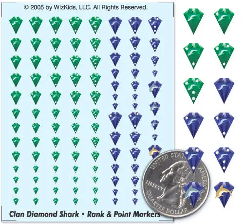Clan Diamond Shark Rank And Point Markers Decals 1