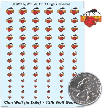 Clan Wolf In Exile- 13Th Wolf Guards Cluster Decals 1