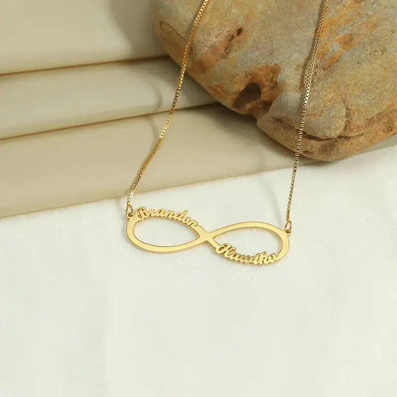 Classic Simple Infinity Design Customizable Name Design Versatile Necklace 5