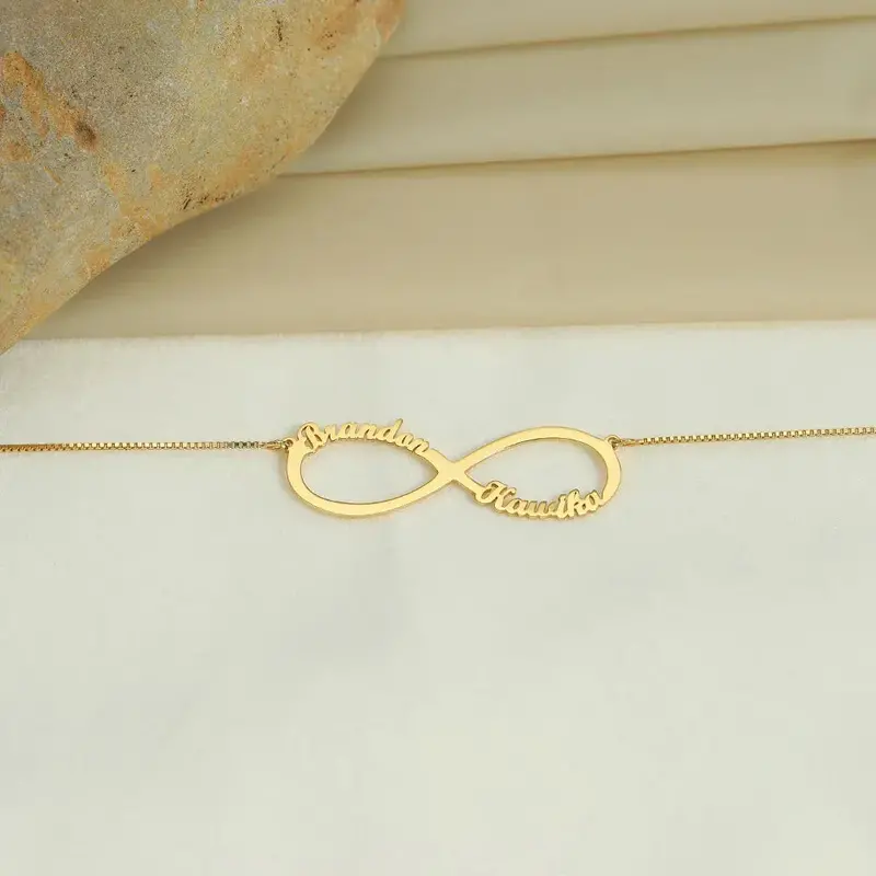 Classic Simple Infinity Design Customizable Name Design Versatile Necklace 6