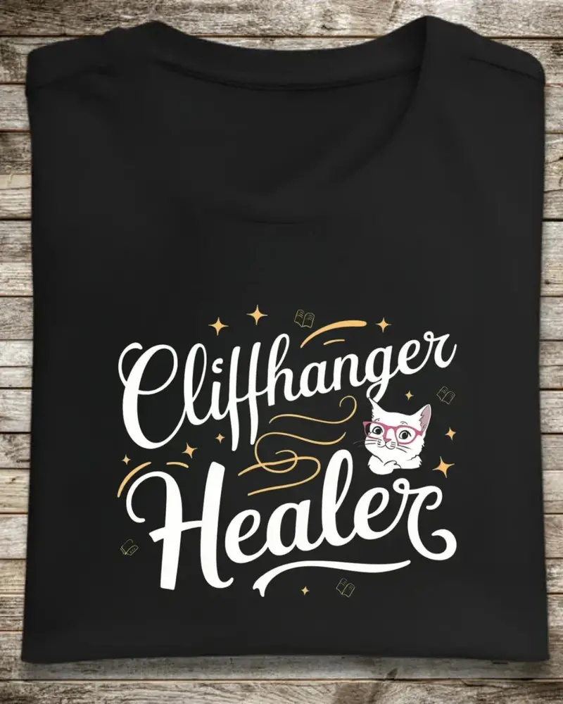 Cliffhanger Healer Booklover Cotton T-Shirt 1