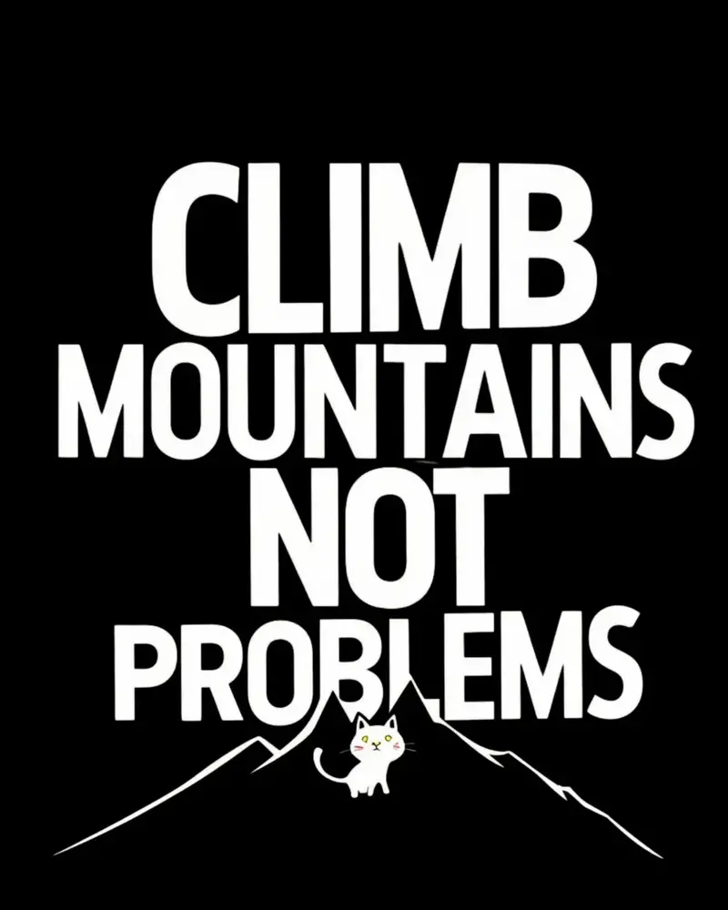 Climb Mountain Not A Problems Cotton T-Shirts 2