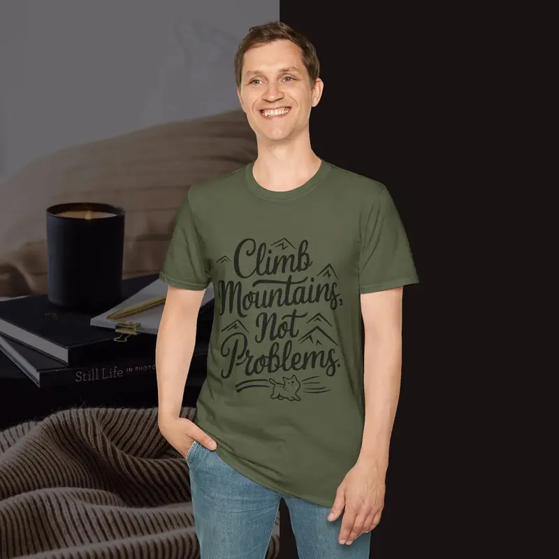 Climbing Mountain Cotton Men Tee 20
