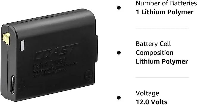 Coast Fl Lithium Polymer Rechargeable Battery Pack For Fl75r Led Headlamps 2