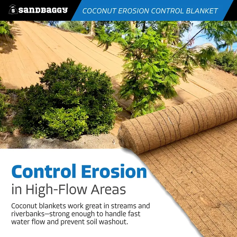 Coconut Blanket - Erosion Control (Biodegradable) - Steep Slopes (1:1) - Lasts 2-5 Yr (7.5 Ft X 120 Ft) 6