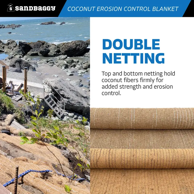 Coconut Blanket - Erosion Control (Biodegradable) - Steep Slopes (1:1) - Lasts 2-5 Yr (7.5 Ft X 120 Ft) 9