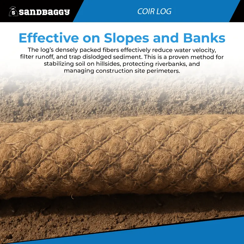 Coir Fiber Log – 12" Diameter | Biodegradable Erosion Control 7