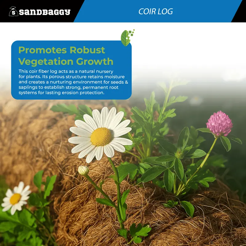 Coir Fiber Log – 16" Diameter | Biodegradable Erosion Control 5