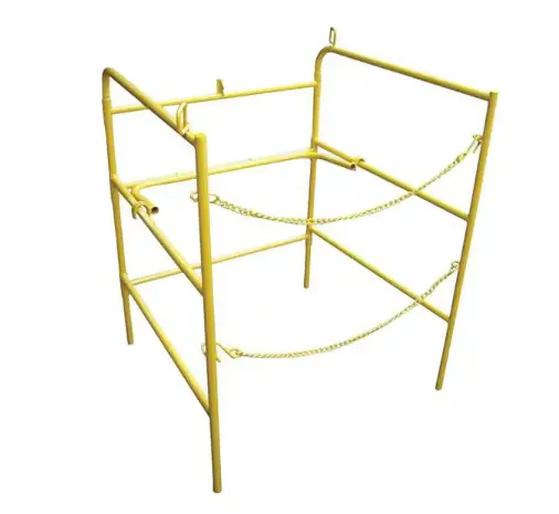 Collapsible Manhole Guard Rail, 33 In X 33 In X 3 1/2 Ft, Steel, Yellow 1