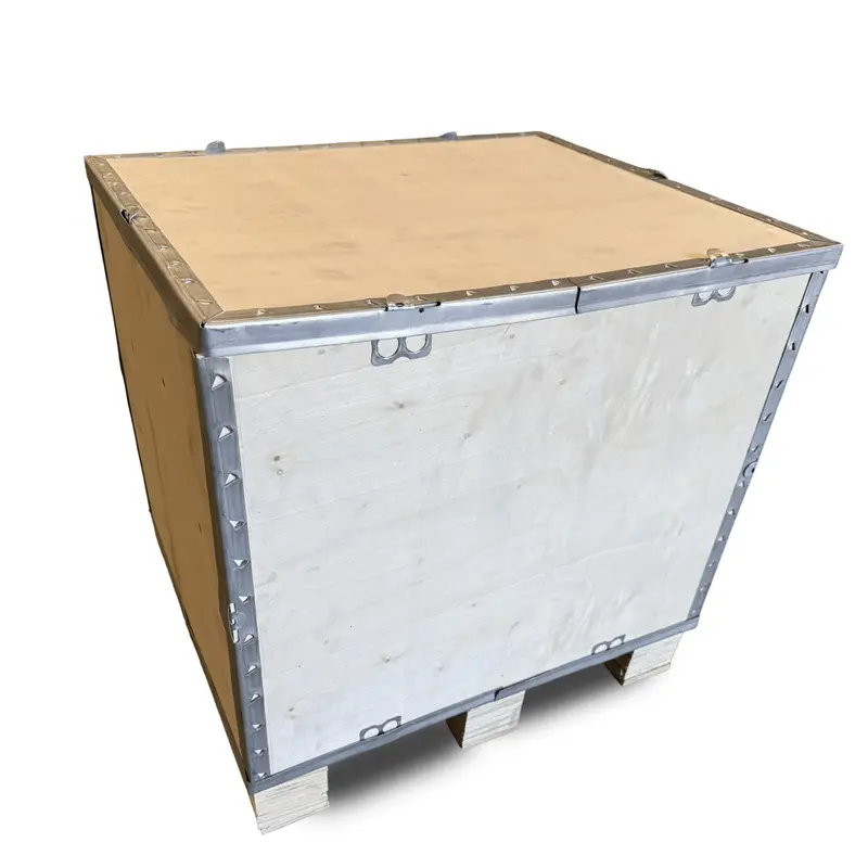 Collapsible Wood Crate With Lid (24" X 20" X 20") 1