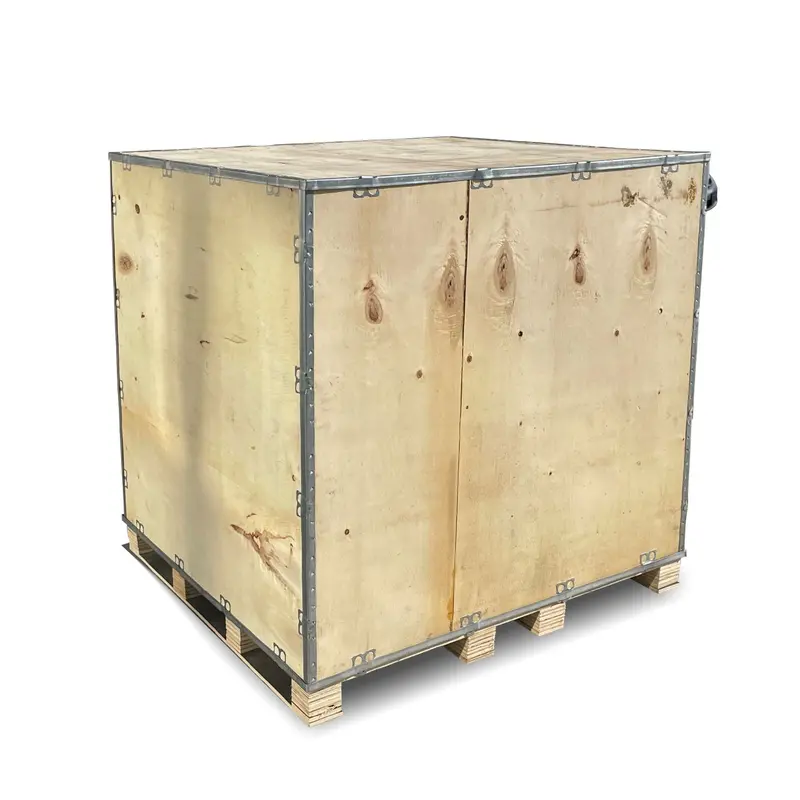 Collapsible Wood Shipping Crate With Pallet (48" X 48" X 48") - 64 Cu Ft 1