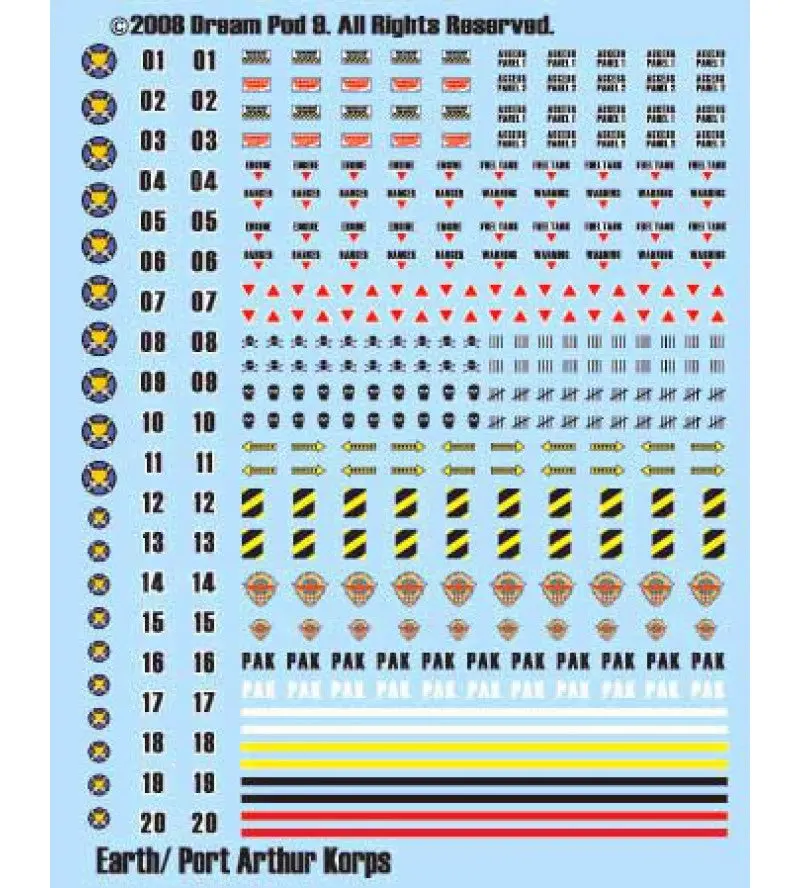 Colonial Expeditionary Force (C.E.F.) / Port Arthur Korps (P.A.K.) Decals Pack 1