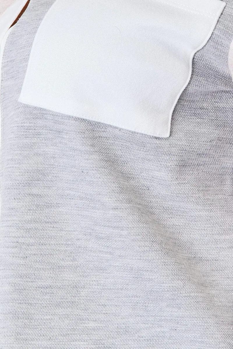 Color Block Curved Hem Shirt 5