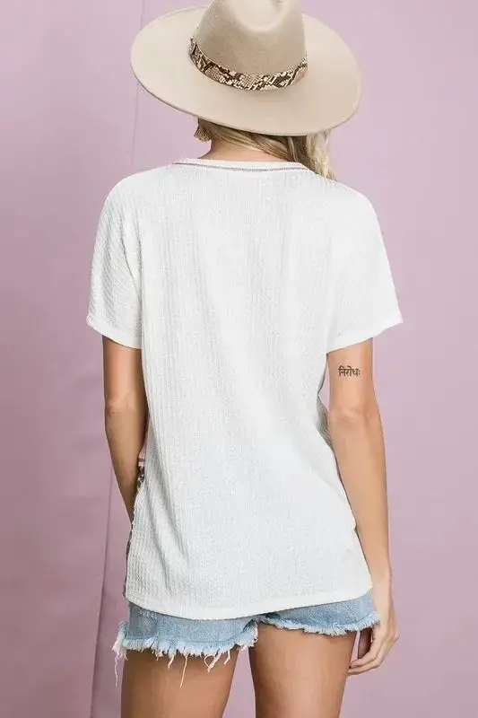 Color Block Waffle Knit Top 3