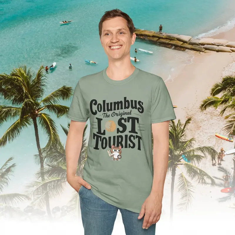 Columbus The Original Lost Tourist Cotton Men Tshirt 24