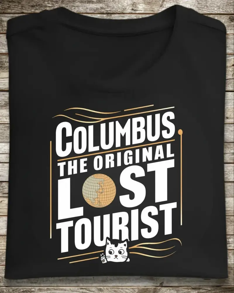 Columbus The Original Lost Tourist Cotton T-Shirts 1