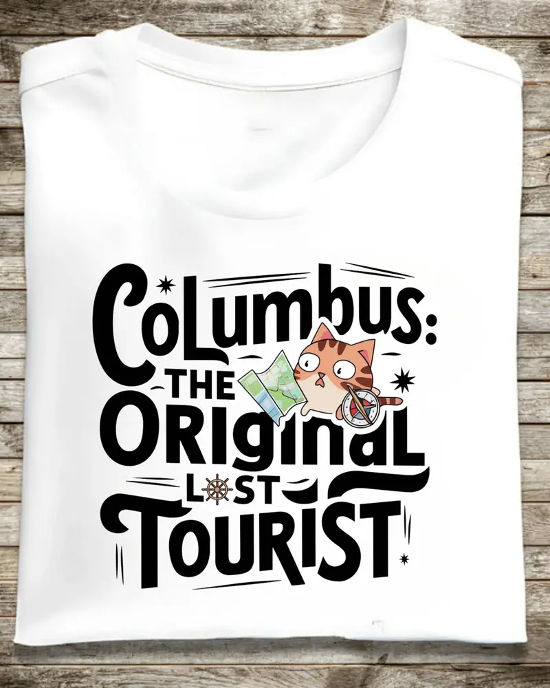 Columbus The Original Lost Tourist Cotton Tshirt 1