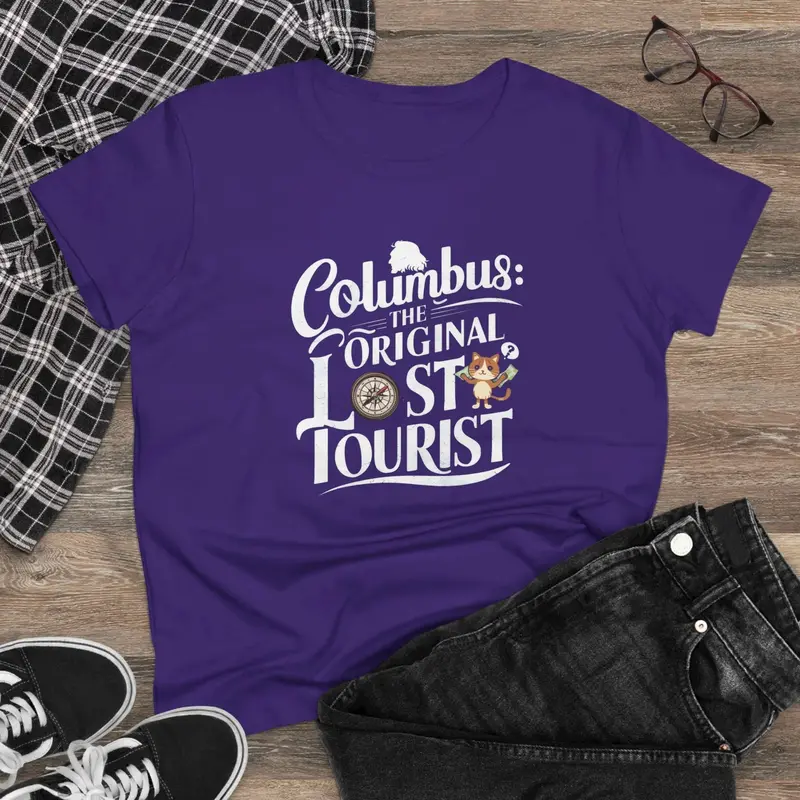 Columbus The Original Lost Tourist Cotton Women T-Shirt 6