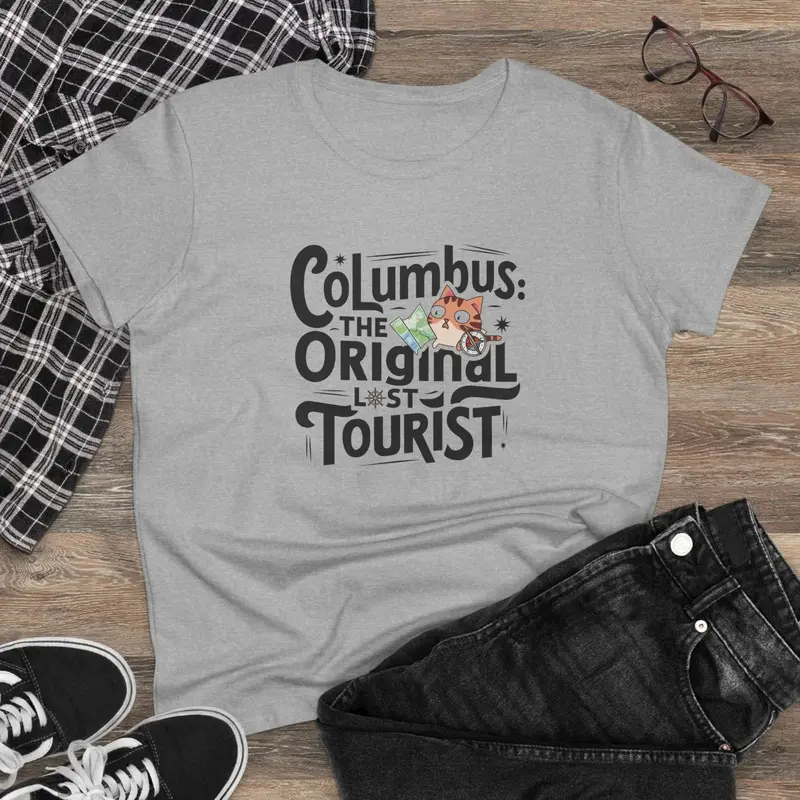 Columbus The Original Lost Tourist Cotton Women Tees 3