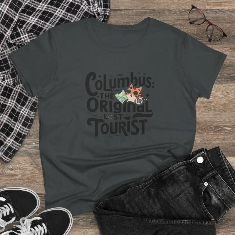 Columbus The Original Lost Tourist Cotton Women Tees 4