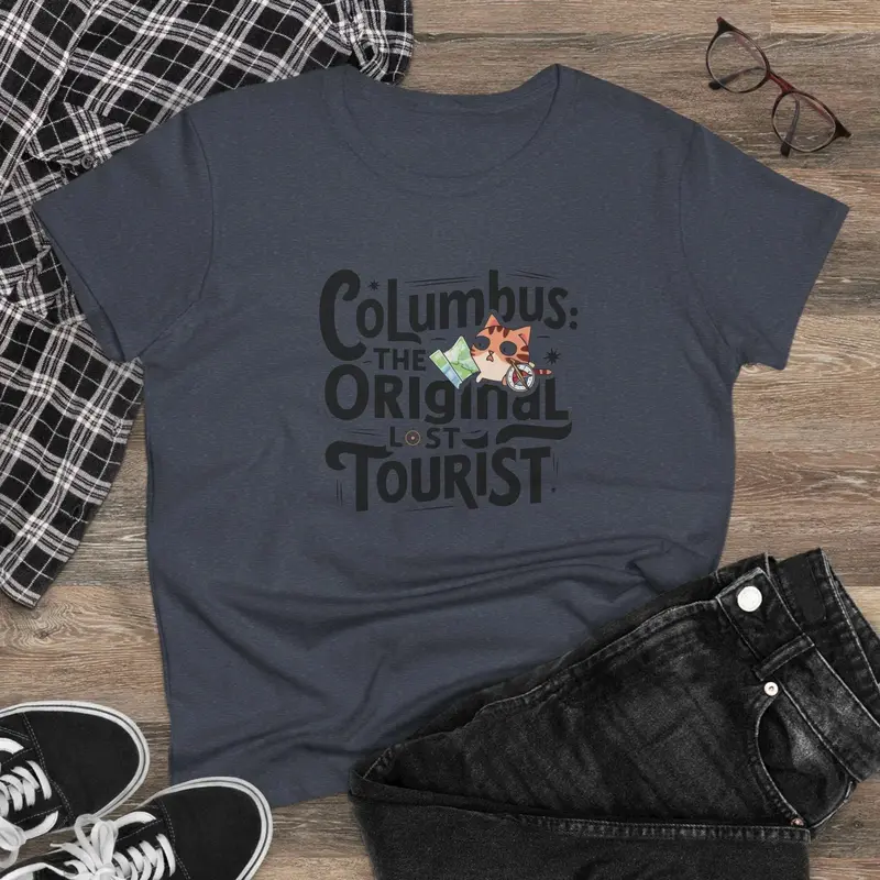 Columbus The Original Lost Tourist Cotton Women Tees 6