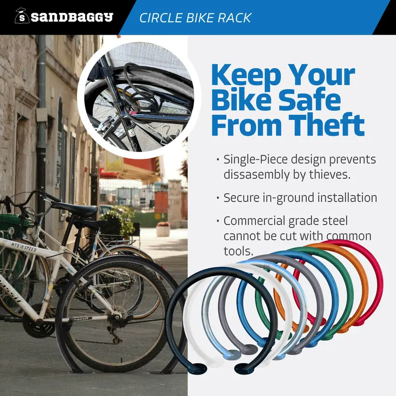 Commercial Circle Bike Racks - Surface Mount - 2 Bike Capacity 3