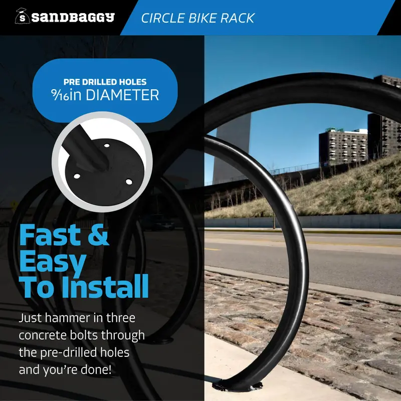 Commercial Circle Bike Racks - Surface Mount - 2 Bike Capacity 4