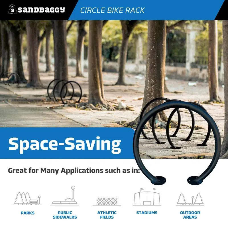 Commercial Circle Bike Racks - Surface Mount - 2 Bike Capacity 6