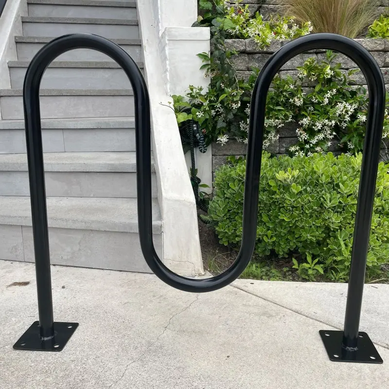 Commercial Wave Bike Racks - In Ground, Dual Loop - 5 Bike Capacity 1
