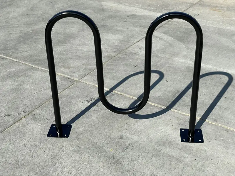 Commercial Wave Bike Racks - In Ground, Dual Loop - 5 Bike Capacity 12