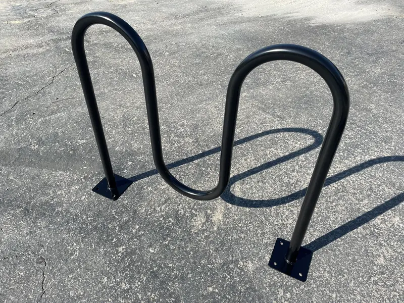 Commercial Wave Bike Racks - In Ground, Dual Loop - 5 Bike Capacity 15