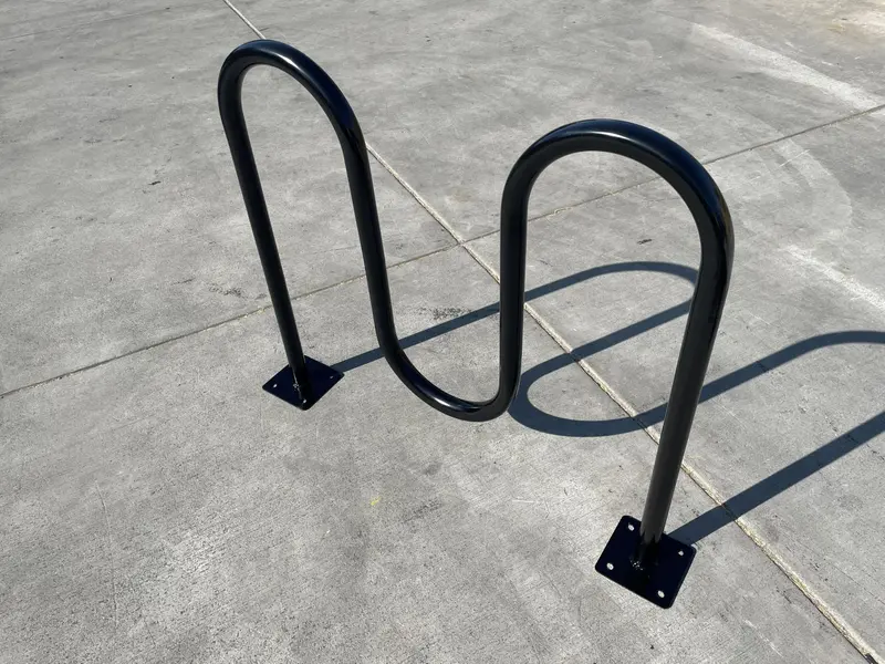 Commercial Wave Bike Racks - In Ground, Dual Loop - 5 Bike Capacity 16