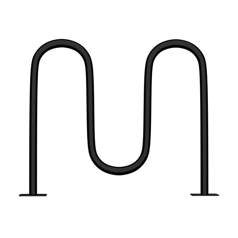 Commercial Wave Bike Racks - In Ground, Dual Loop - 5 Bike Capacity 23