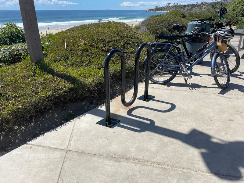 Commercial Wave Bike Racks - In Ground, Dual Loop - 5 Bike Capacity 8