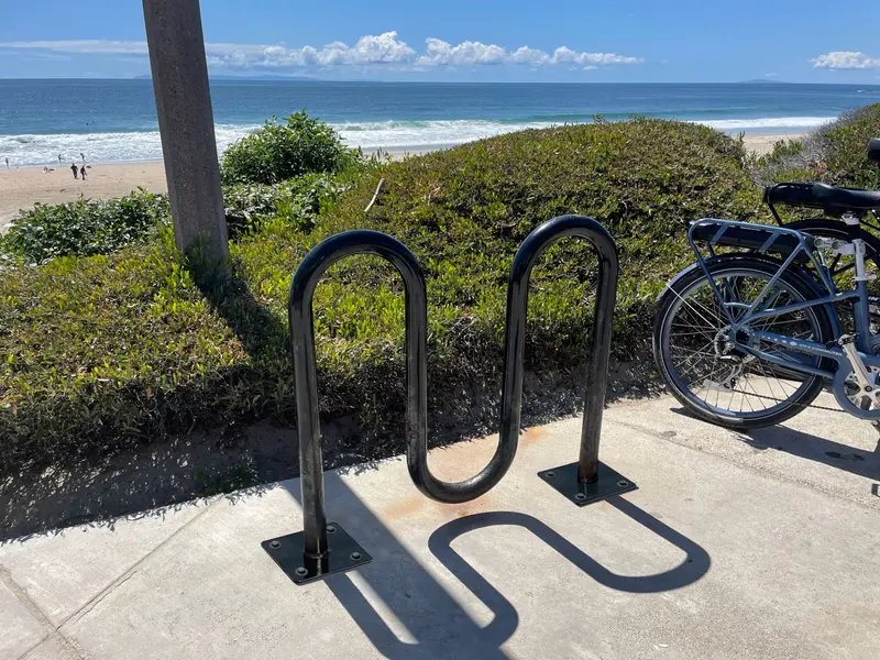 Commercial Wave Bike Racks - In Ground, Dual Loop - 5 Bike Capacity 9