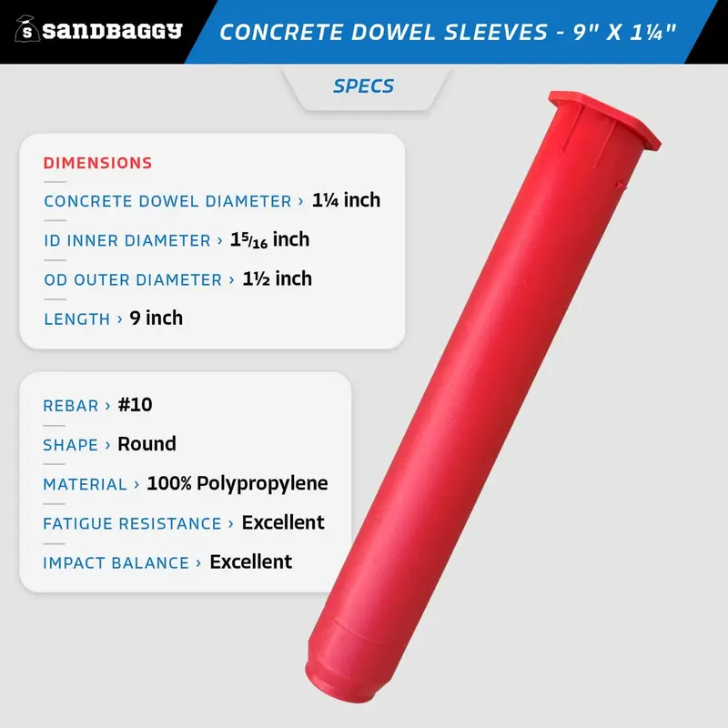 Concrete Dowel Sleeves - 9” X 1-1/4” (#10 Rebar Sleeve) 2