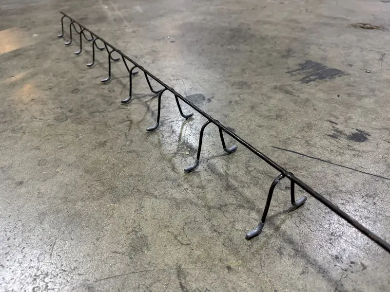 Concrete Plain Slab Bolster Upper With Gray Plastic Coated Legs - Continuous Rebar Chairs (5" X 5 Ft X 3") 8