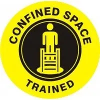 Confined Space Trained Hard Hat Sticker #Hmr-153 1