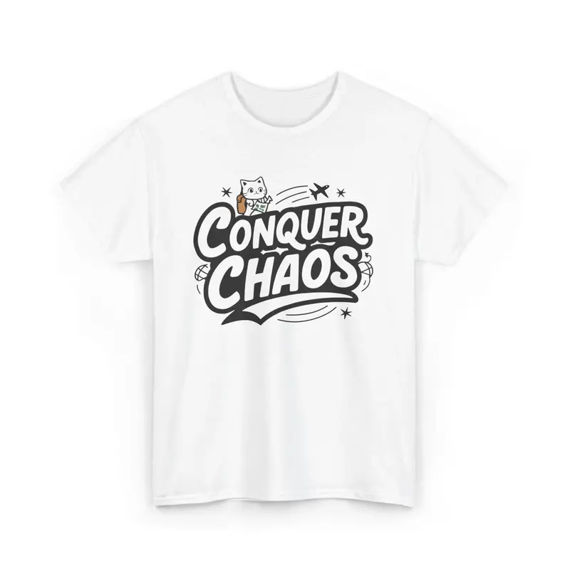 Conquer Choas Travel Vacations Cotton T-Shirt 2