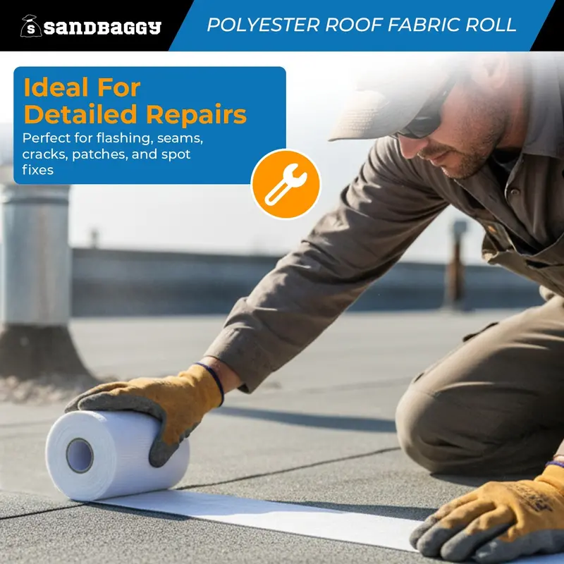 Contouring Polyester Roof Reinforcement Fabric (4” X 81 Ft Roll) 7