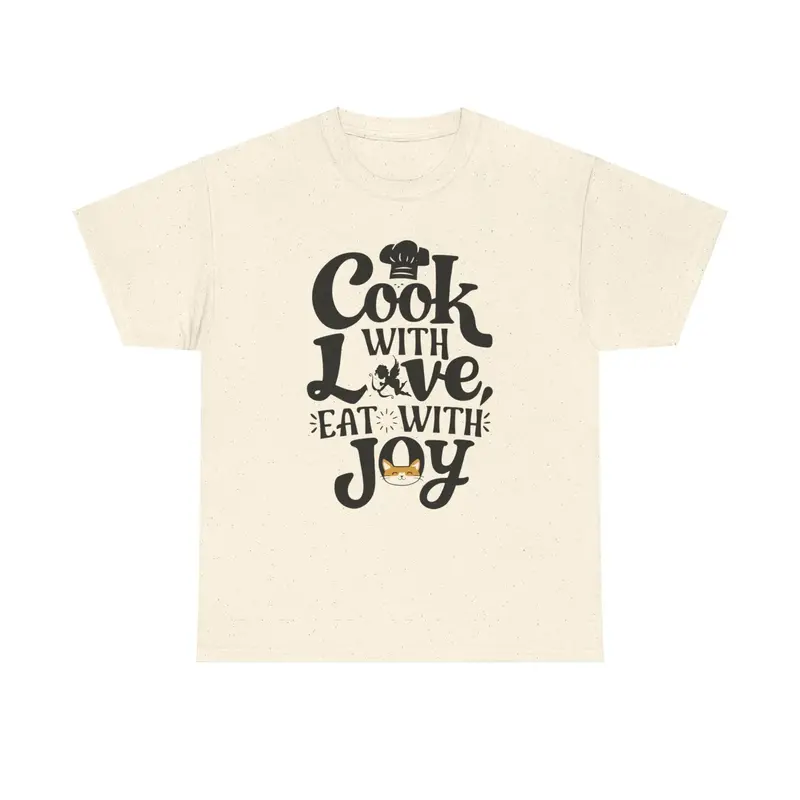 Cook With Love Eat With Joy Unisex Cotton T-Shirts 10