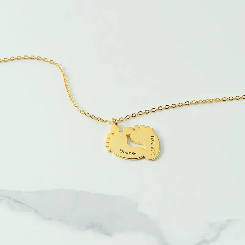 Copper Footprints Designable Custom Name Necklace 3