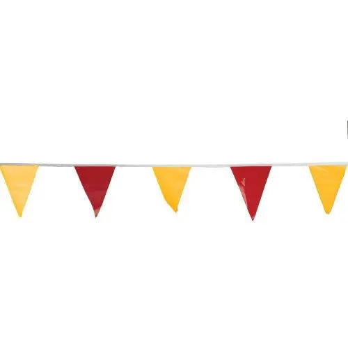 Cortina Guardian Osha Roof Warning Line Perimeter Vinyl Pennant, 105' L, Red/Yellow 1
