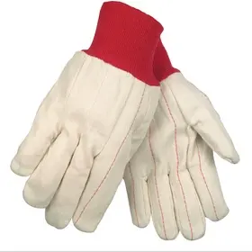 Cotton Glove 18Oz White W/ Red Knit 1