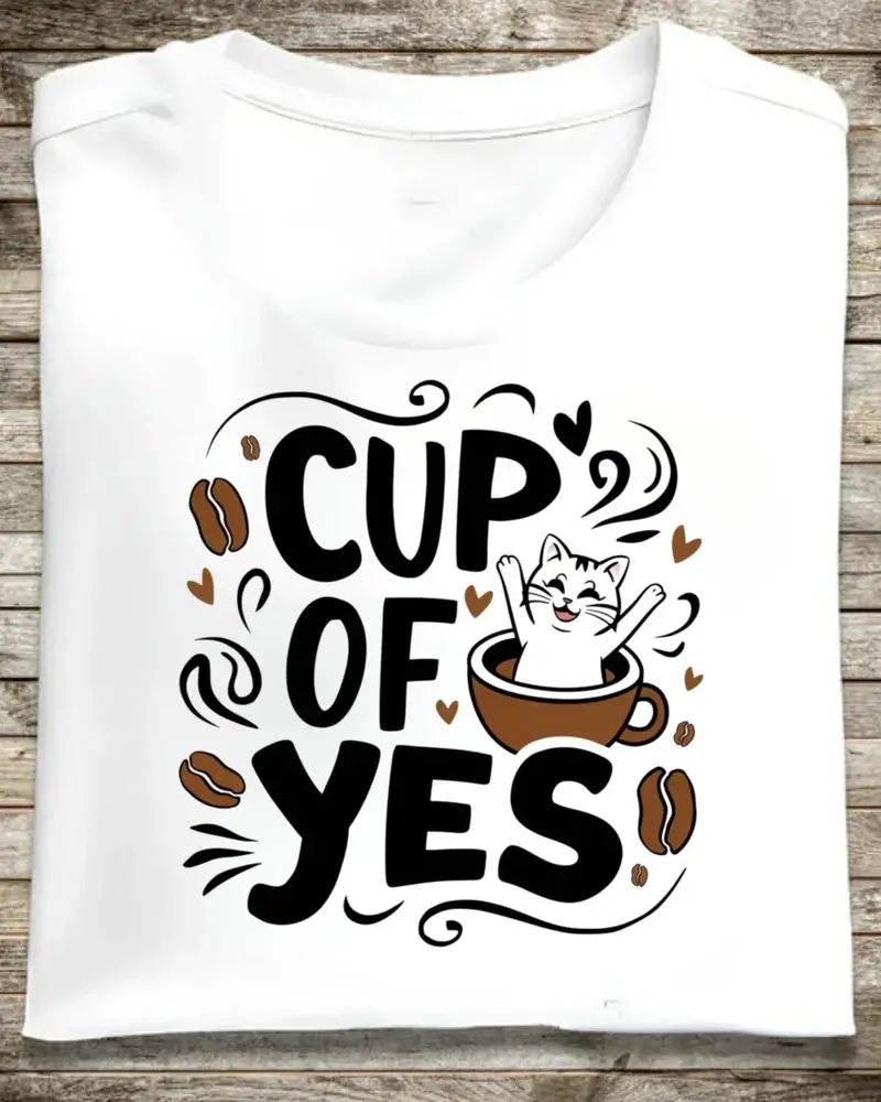 Cup Of Yes Coffee Cotton T-Shirt 1