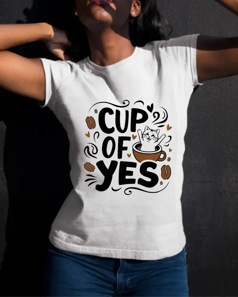 Cup Of Yes Coffee Cotton T-Shirt 3