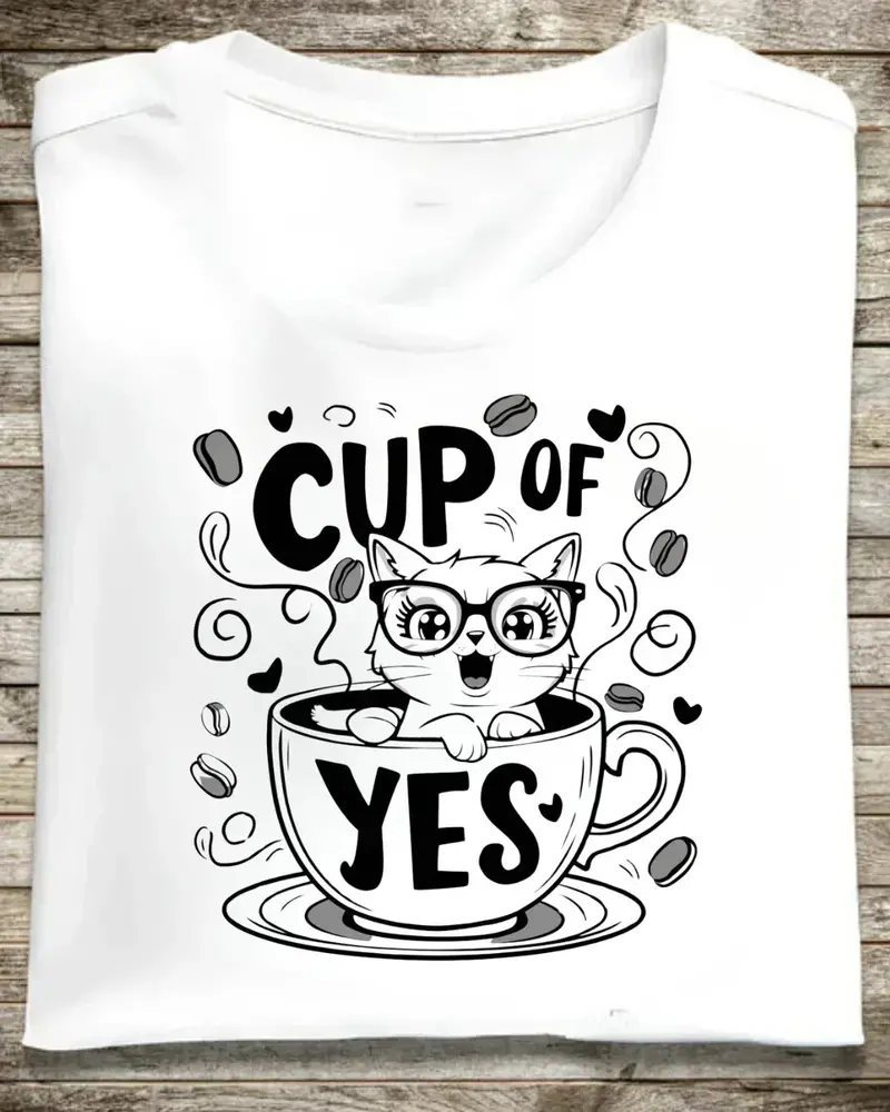 Cup Of Yes Coffee Unisex Cotton T-Shirt 1